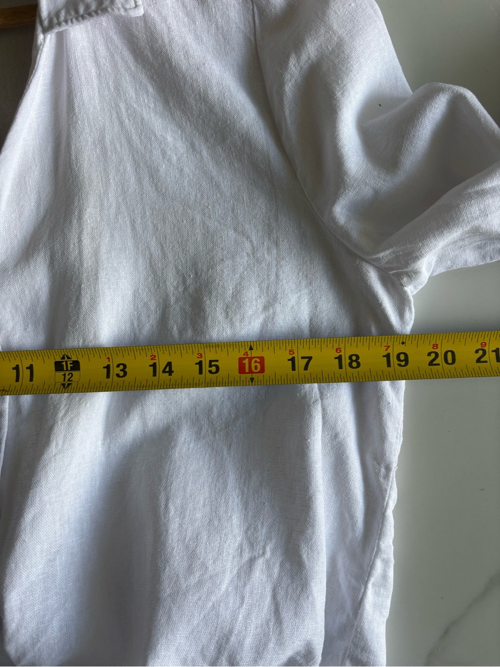 Ellen Tracy White Linen Blend Tie Front Shirt Blouse Long Sleeve Button Up Sz M - Picture 5 of 10